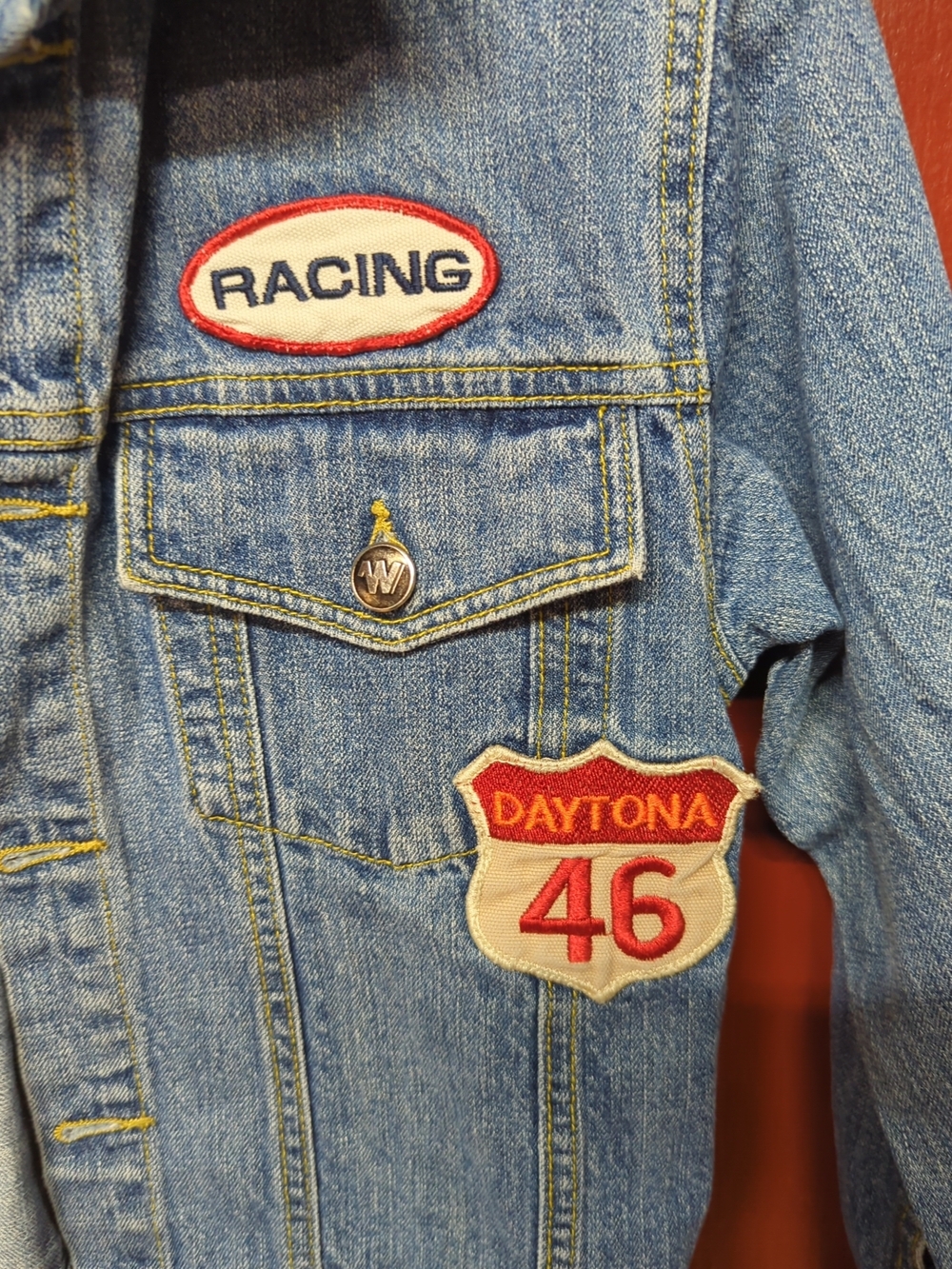 Girls' Racing Patch Denim Jacket - Blue - Picture 3 of 6